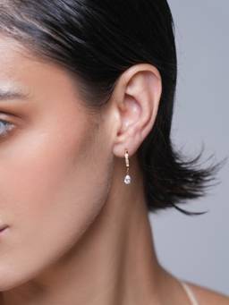 CAO JEWELLERY - White Love Hoop Earrings