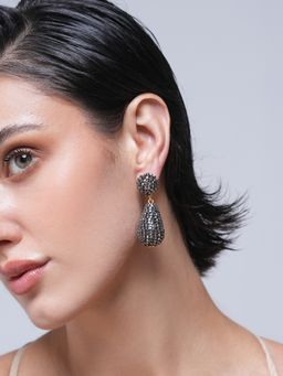 CAO JEWELLERY - Designer Black Rhinestone Earrings