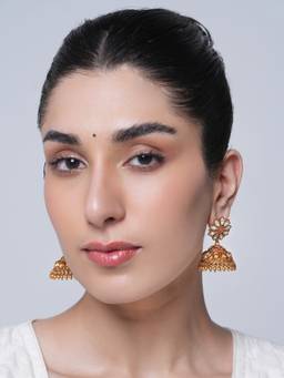 CAO JEWELLERY - Designer Antique Multi-Color Stone Jhumka Earrings