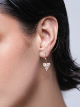 CAO JEWELLERY - White Cz Heart Earrings