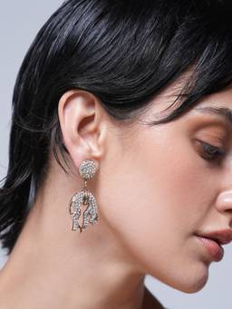 CAO JEWELLERY - White Punk Animal Drop Earrings