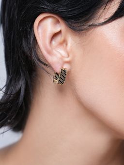 CAO JEWELLERY - Black Cz Hoop Earrings
