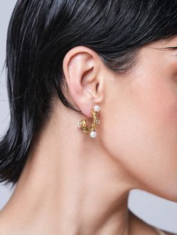 CAO JEWELLERY - White C-Shaped Pearl Earrings