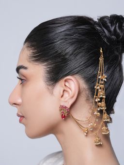 CAO JEWELLERY - Designer Pink Earrings with Kaanchain