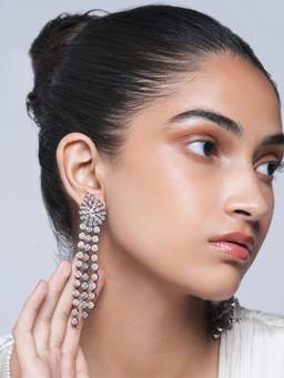 CAO JEWELLERY - White Long Pastel Shade Drop Earrings