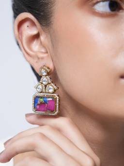 CAO JEWELLERY - Multi-Color Firestone Kundan Earrings