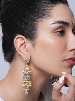 CAO JEWELLERY - Multi-Color Stone Designer Cz Elephant Earrings