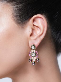 CAO JEWELLERY - Pink Premium Kundan Polki Earrings