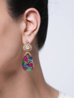 CAO JEWELLERY - Designer Multi-Color Firestone Doublet Earrings