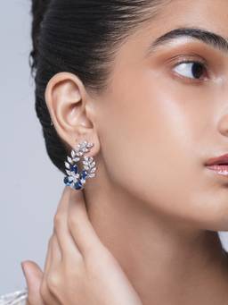 CAO JEWELLERY - Blue Small Designer Ad Earrings