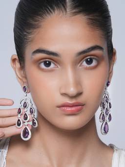 CAO JEWELLERY - Purple Long Heavy Ad Earrings