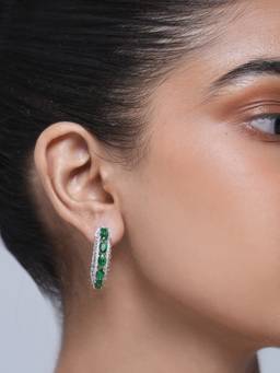 CAO JEWELLERY - Green Round Ad Bali Earrings