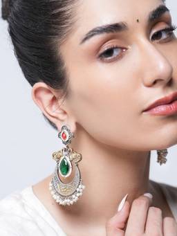 CAO JEWELLERY - White Peacock Designer Fusion Earrings