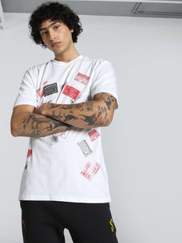 Puma - Scoot Caution Graphic Men's White T-shirts