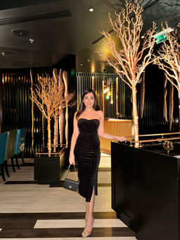 MISS MOSA BY AKANKSHA - Janette Luxe Black Midi Dress