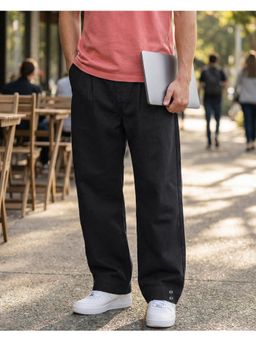 Bewakoof - Mens Rinse Black Baggy Fit Japanese Jeans