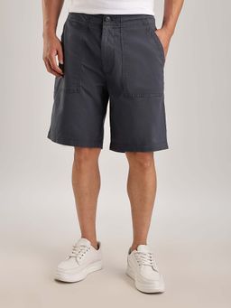 Calvin Klein - Grey Relaxed-Fit Solid Mid Rise Shorts