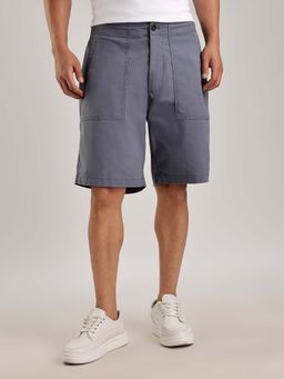 Calvin Klein - Charcoal Relaxed-Fit Solid Mid Rise Shorts