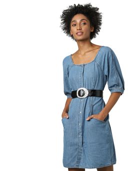 ONLY - Women Solid Blue Dress