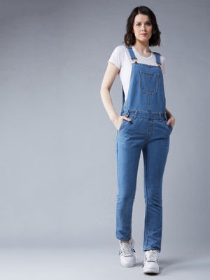 DOLCE CRUDO Blue Denim Dungaree Online 