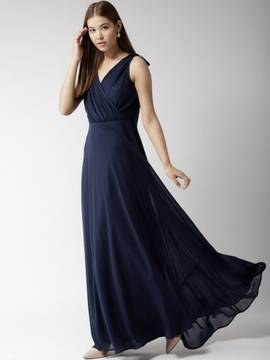 navy v neck maxi dress
