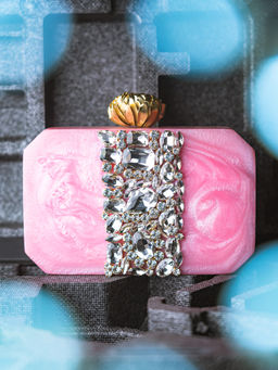 NR by Nidhi Rathi - Embellished Pink Clutch