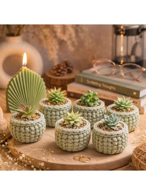 Karighar Plant Hug Crochet Pots (Pack of 2)