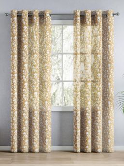 Haus & Kinder - Ochre Polyester Sheer Digital Printed Door Curtains (Pack of 2)