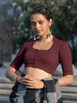 Suta - Maroon Stylised Stitched Blouse