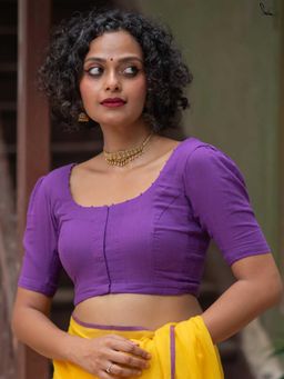 Suta - Purple Round Stitched Blouse