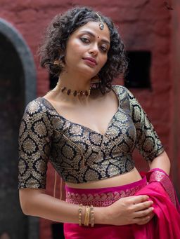 Suta - Black Stylised Stitched Blouse