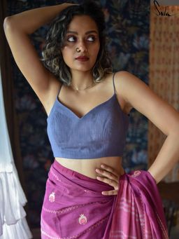 Suta - Blue Stitched Blouse