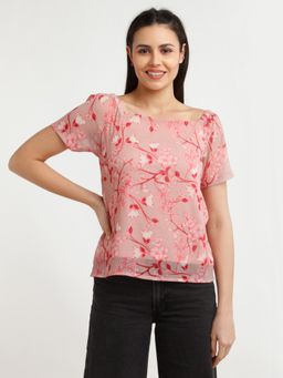 Zink London - Womens Pink Floral Top