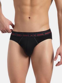 Jockey - US17 Men Super Combed Cotton Rib Solid Brief - Black