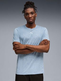 Puma - Train All Day Heather Cat Mens Training Blue T-Shirt