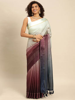 Vastranand - Green Ombre Art Silk Saree with Unstitched Blouse