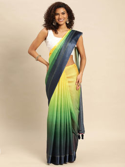 Vastranand - Green Ombre Art Silk Saree with Unstitched Blouse