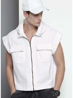 The Indian Garage Co - Men Oversized Fit Solid White Jacket