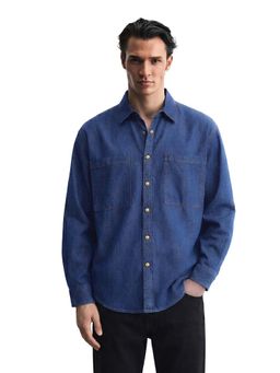 The Indian Garage Co - Men Relaxed Fit Solid Blue Casual Shirt