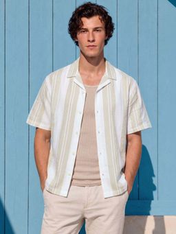 The Indian Garage Co - Men Relaxed Fit Stripes Brown Casual Shirt