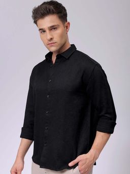 The Indian Garage Co - Men Relaxed Fit Embroidered Black Casual Shirt