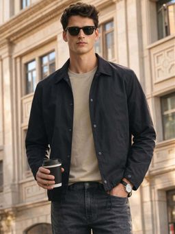 The Indian Garage Co - Men Relaxed Fit Solid Black Casual Shirt