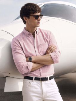 The Indian Garage Co - Men Slim Fit Checks Purple Casual Shirt