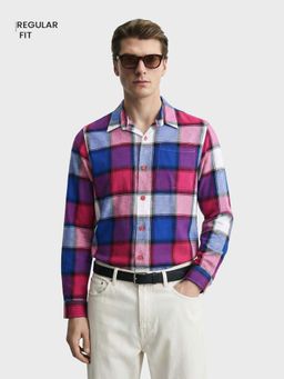 The Indian Garage Co - Men Regular Fit Checks Blue Casual Shirt