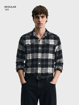 The Indian Garage Co - Men Regular Fit Checks Black Casual Shirt