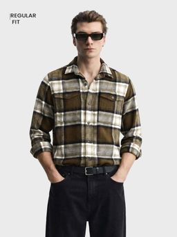 The Indian Garage Co - Men Regular Fit Checks Green Casual Shirt