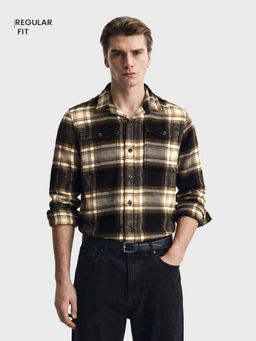 The Indian Garage Co - Men Regular Fit Checks Black Casual Shirt