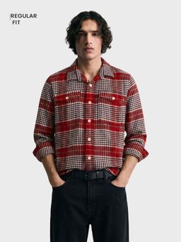 The Indian Garage Co - Men Regular Fit Checks Red Casual Shirt