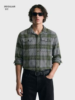 The Indian Garage Co - Men Regular Fit Checks Green Casual Shirt