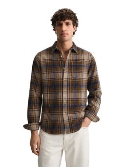 The Indian Garage Co - Men Slim Fit Checks Brown Casual Shirt